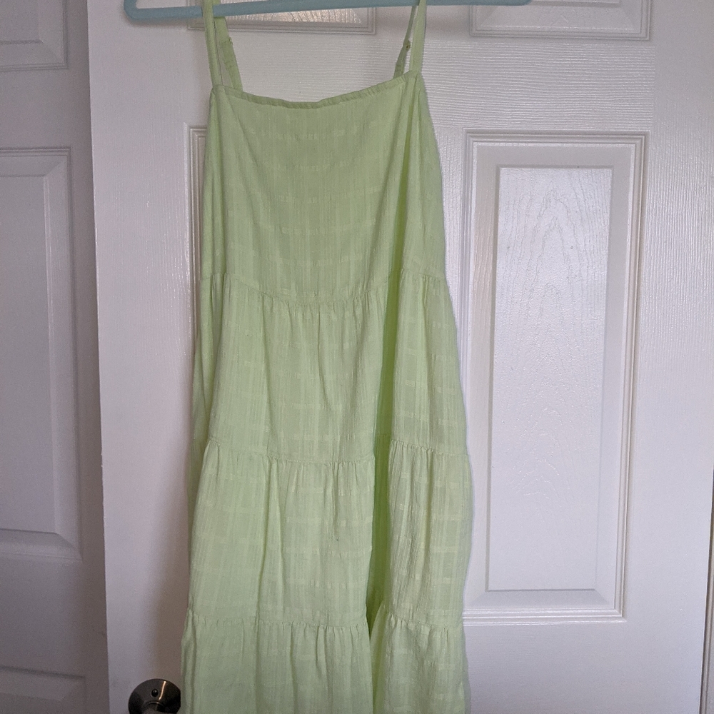 NEON LIME OLD NAVY TIER MINI DRESS (M)